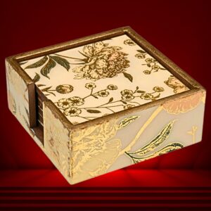 Ivory Coaster Set in Minimalist Foil Art by Daily Talk