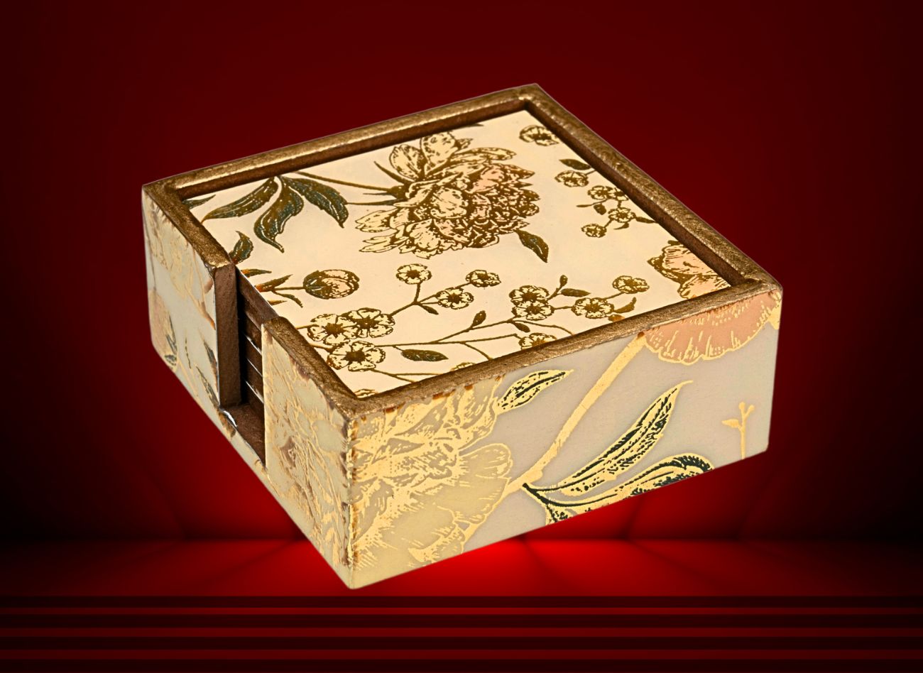 Ivory Coaster Set in Minimalist Foil Art by Daily Talk