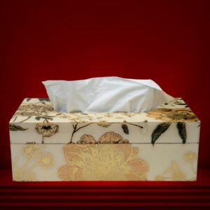 Ivory Collection Light Wooden Tissue Box by Daily Talk