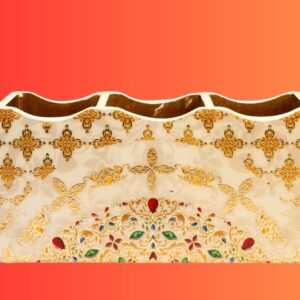 Ornate Collection 3-Pocket Cutlery Holder in Blue and Gold by Daily Talk