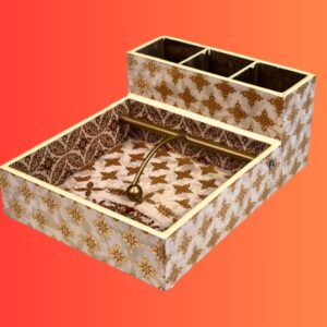 Ornate Collection Blue Gold Cutlery and Napkin Holder by Daily Talk