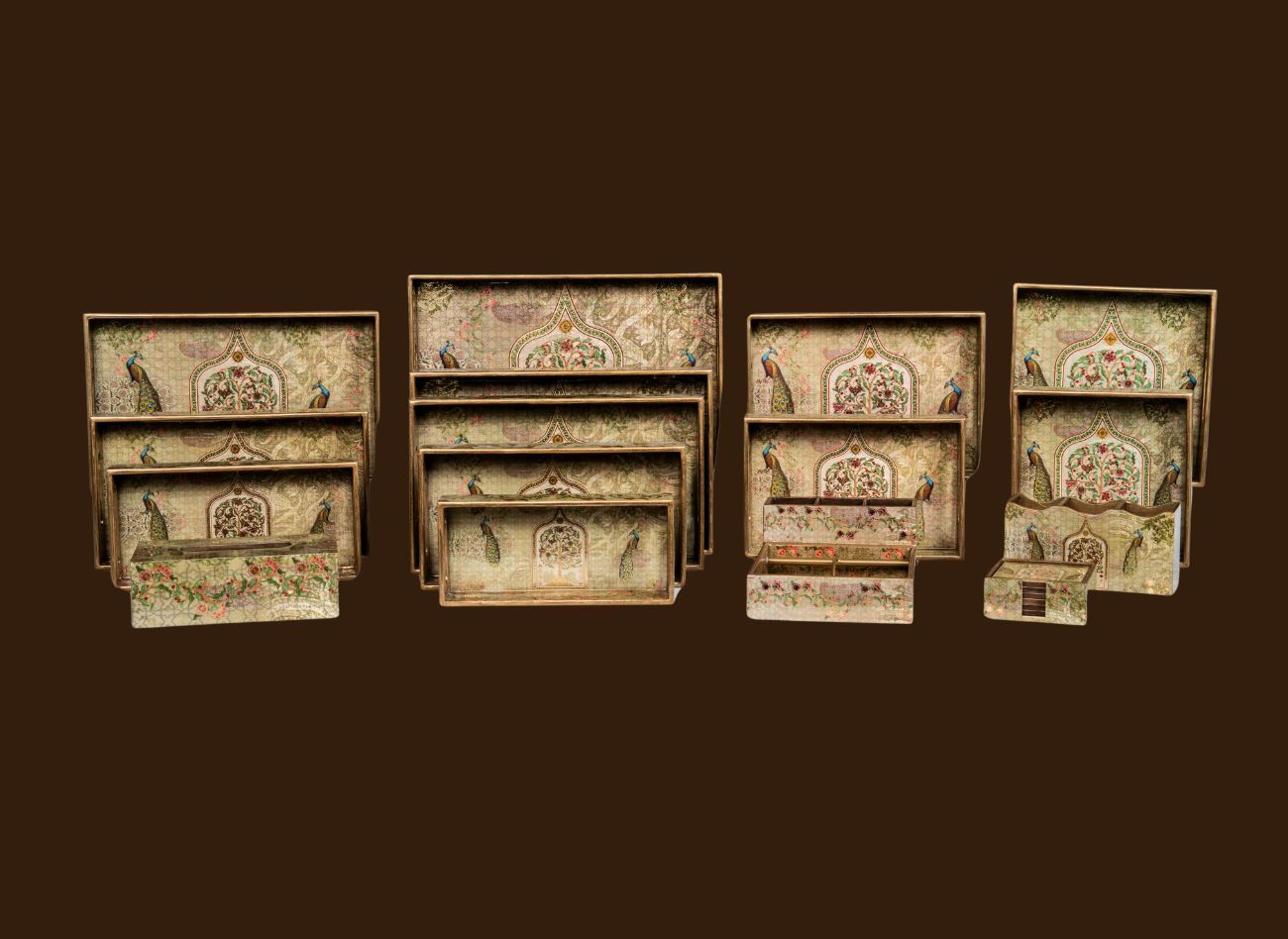 Peacock Luxury Tray Set