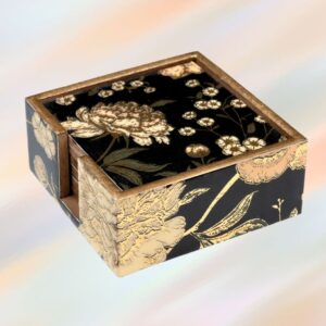 Twilight 6-Piece Coaster Set with Floral Foil by Daily Talk