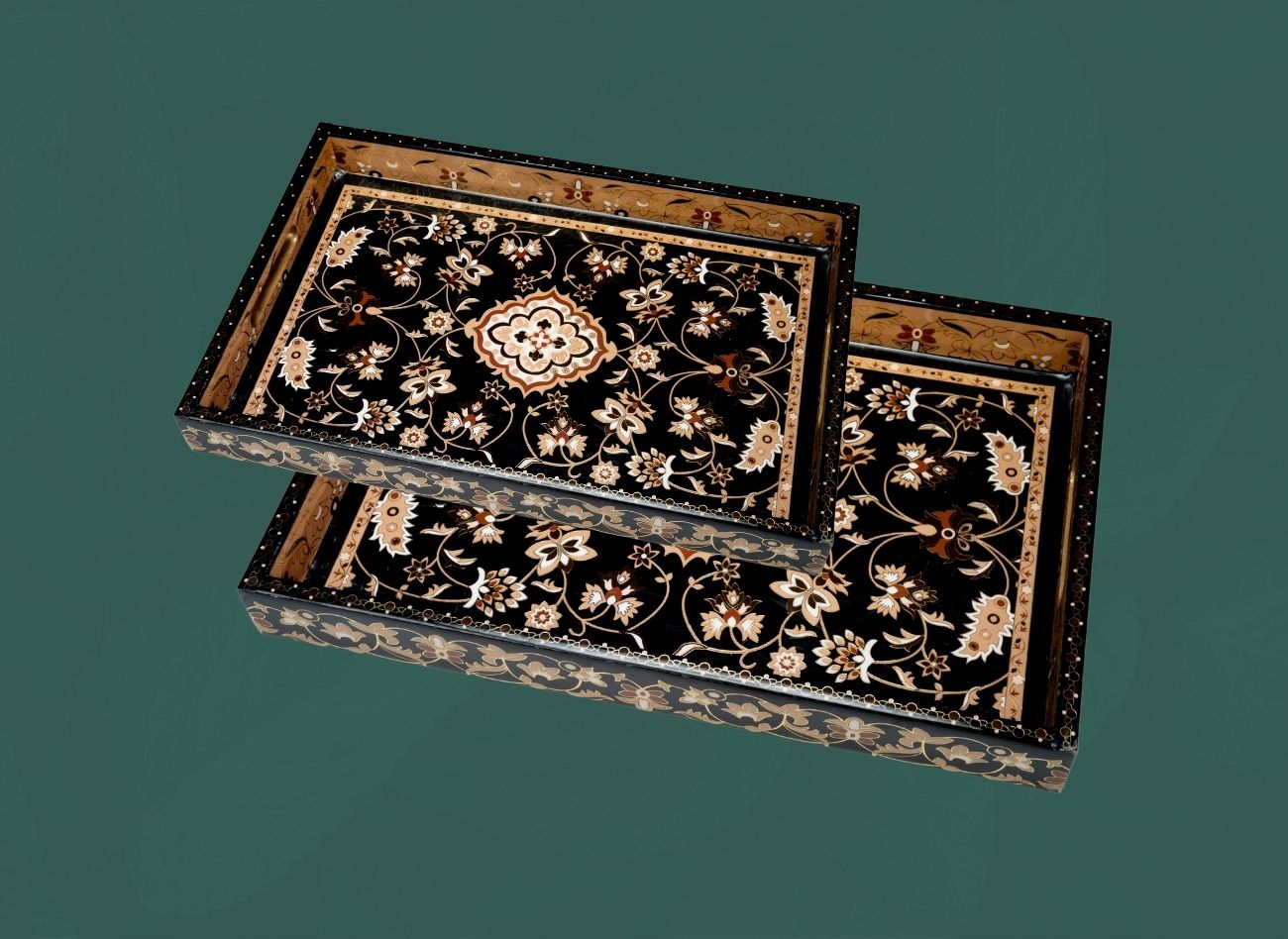 2pc Rectangle Tray Set