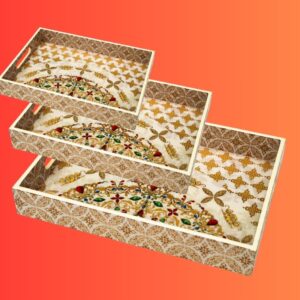 Ornate 3pc Rectangle Foil Tray