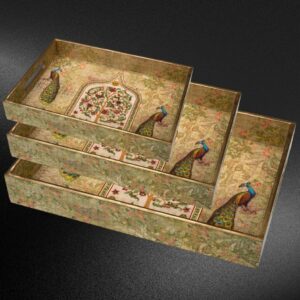 Peacock 3pc Rectangle Tray