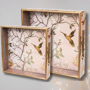 Pink Wing 2pc Tray Set